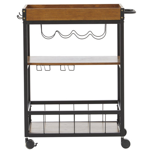 Trent Austin Design® Kilmersdon Metal and Wood Shelves Storage Bar Cart & Reviews Wayfair